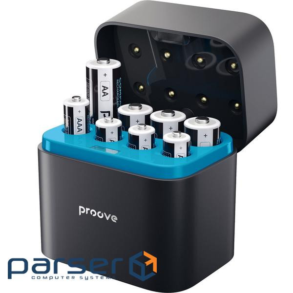Зарядное Устройство с Аккумуляторными Батарейками Proove Compact Station 8pcs (4xAAA (RBCS00000001)