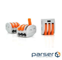 З"єднувач кабелю 3-pin аналог WAGO K222-413, 15штпак Voltronic (K222-413/15 / 41475) (K222-413 / 15)