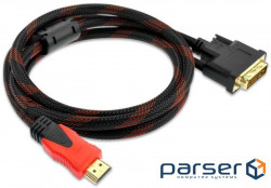 Cable HDMI M - DVI 24M, 1.5 m, braided (S0543)