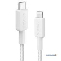 Кабель ANKER 322 USB-C to Lightning - 0.9m Nylon (Білий) (A81B5H21) ) (A81B5H21)