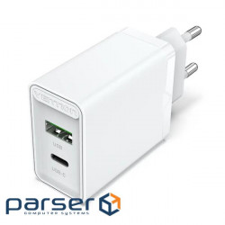 Мережевий зарядний пристрій Vention USB Type C + QC4.0 (18-20W) White (FBBW0-EU)