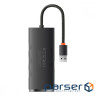 USB-хаб BASEUS Lite Series 4-port USB-A to 4xUSB3.0 Hub Adapter 0.25m Black (WKQX030001)