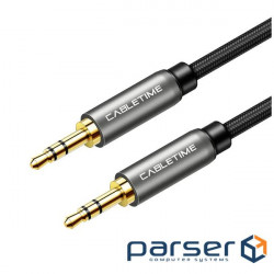 Кабель Cabletime Audio 3.5 mm M - 3.5 mm M, 1.8 m, Black, 3 pin (CF10K)