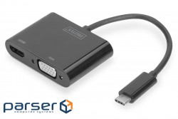 Adapter DIGITUS USB 3.0 - HDMA+VGA Full HD, M/F, 0.15 m (DA-70858)