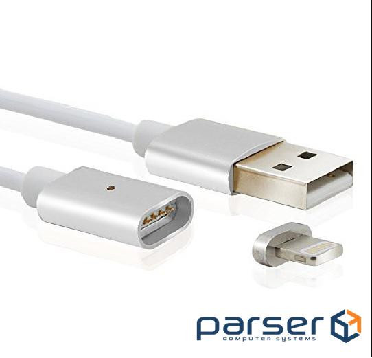 Кабель Voltronic USB-Lighting, магнітний, 1м , Silver (YT-MCFB-L/S)