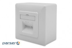Настінна розетка DIGITUS cat. 6a STP 2xRJ45 8P8C, для зовнішньої проводки (DN-9007-S-1) (DN-9007-S-1)