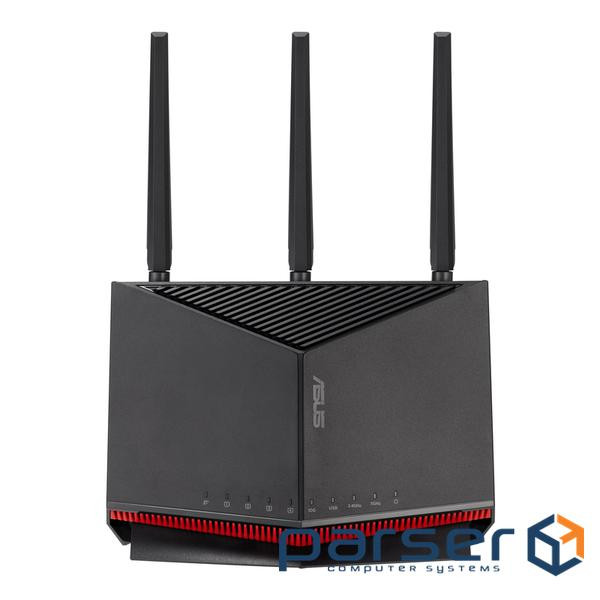 Бездротовий маршрутизатор Asus RT-BE86U (90IG08W0-MO9A0V) (WiFi7, BE6800, Dual-band, Broadcom, 1x10