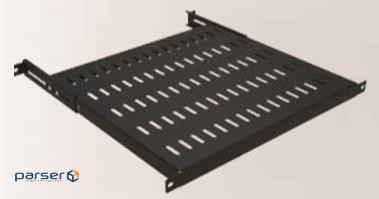 Полиця 19 '' Mirsan 1U глиб. 525мм, регульована 525-710, RAL 9005 (MR.SBR80.01_YK) (MR.SBR80.01 YK)