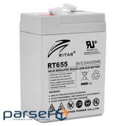 Accumulator battery RITAR RT655 (6В, 5Ач)