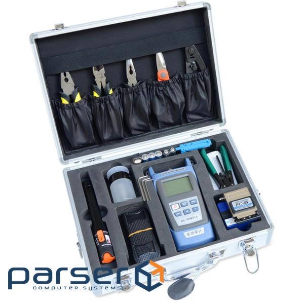 Набір інструментів і тестерів для роботи з оптичним кабелем RAYSHINE 15 в 1 Metall Case (FTTH15-1)