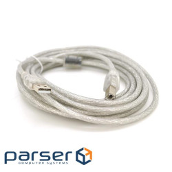 Кабель USB 2.0 AM / BM, 5.0m, 1 ферит, білий (YT-AM / BM-5.0W) (YT-AM / BM-5.0W)