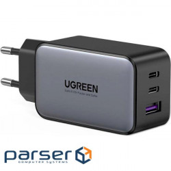 Зарядний пристрій UGREEN CD244 GaN 65W 1xUSB-A, 2xUSB-C, PD3.0, QC4.0 Wall Charger Gra (UGR-10335)