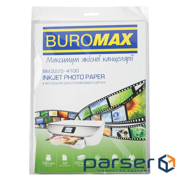 Фотопапір Buromax А4, Matte, 180 г/м 2, 100sheets (BM.2225-4100)