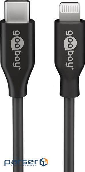 Кабель пристроїв USB Type-C-Lightning M/M 0.5m,(USB2.0) 87W 8Pin MFI,чорний (75.03.9428-1) (75.03.9428-1)