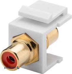 Goobay RCA F/F Keystone Video Adapter, Red Gold-Plated, HQ, White (75.07.9669-25)