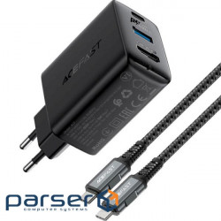 Зарядний пристрій ACEFAST A17 Fast Charge Smart Wall Charger Hub GaN PD65W (1xUSB-C, 1xUS (AFA17B)