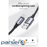 Дата кабель USB 2.0 AM to Lightning 2.0m US199 2.4A Black Ugreen (60158)