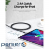 Дата кабель USB 2.0 AM to Lightning 2.0m US199 2.4A Black Ugreen (60158)