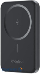 УМБ Choetech Magnetic Wireless 5000mAh 20W PD Qi-15W USB-C In/Out, тонкий, Black (B709-CCBK)