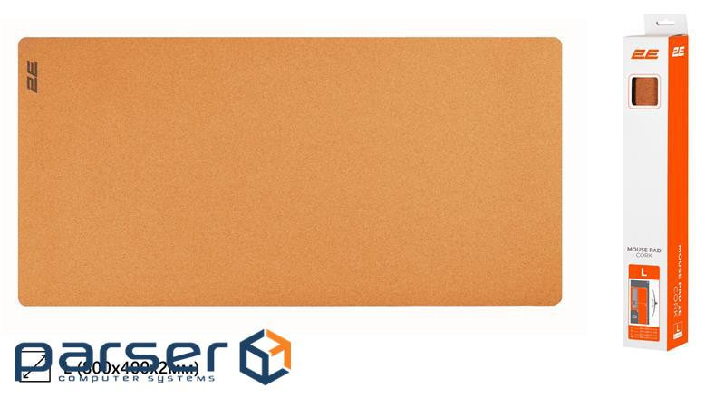 Килимок для миші 2E CORK, L(800x400x2мм), коричневий (2E-PAD-L-CORK) (2E-PAD-L-CORK)