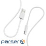 Дата кабель USB 2.0 AM to Micro 5P 1.0m 2.4A white Denmen (D22V-WH)