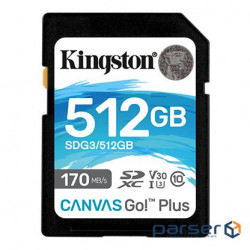 Memory card Kingston 512GB SDXC class 10 UHS-I U3 Canvas Go Plus (SDG3/512GB)