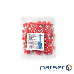 Наконечник кабельний штирьовий втулковий з ізоляцією 2.5мм.кв червоний 100шт (087466)