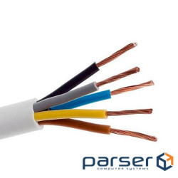 Кабель Одескабель ПВСм H05VV-F 5G2,5 білий, ціна за метр (5136031пвс)