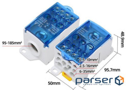 Паралельний розгалужувач-спліттер проводів UKK400, 11 виходів(латунь)4-2,5*10мм2*1-95- (UKK400 BLUE) 2*1-95- (UKK400 BLUE)