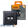 Computer socket Videx BINERA CAT6 + CAT3 double black (VF-BNSK2PC6TF3-BG)