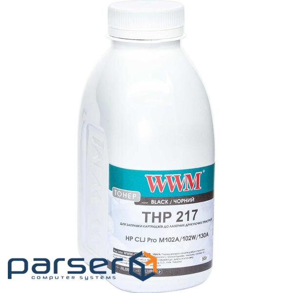 Тонер HP LJ Pro M102A/102W/130A , 55г Black WWM (WWM-CF217-55)