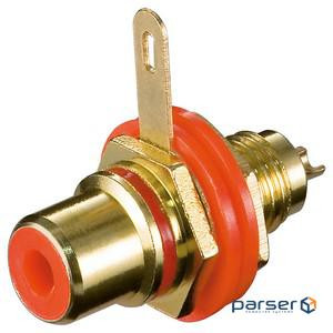Конектор RCA-> FreeEnd, / F Panel socket Gold Metal, HQ, червоний Goobay (75.01.1307-100)