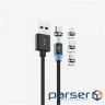 Кабель SkyDolphin S59KIT Magnetic USB - Lightning + microUSB + Type-C 1м , Black (SDUSB-000547)