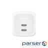 Зарядний пристрій мережевий Belkin 67Вт 2хUSB-С GAN PD PPS, кабель USB-С > USB- (WCH020KQ2MWH-B6)