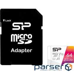Карта пам'яті microSDXC, 64Gb, Class10 UHS-I A1 V10 Silicon Power Elite Color + (SP064GBSTXBV1V20SP)