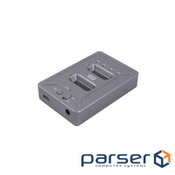 Док станція AgeStar USB3.1 Type C, M.2 NVME, 2 slot grey (31CBNV2C(GRAY))
