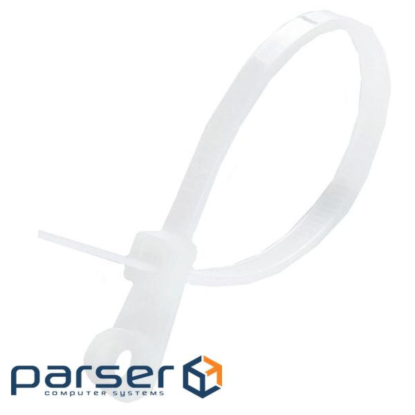 Стяжка кабельна з кільцем біла (пач. 100шт.) APRO 4х15 (APRO 4х150 біла (пач. 100шт.) .))