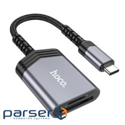 Кардридер HOCO UA25 2-in-1 card reader Type-C Metal Gray (6942007608862)