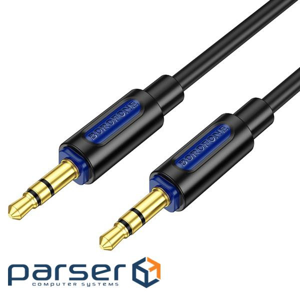 Аудіокабель BOROFONE BL20 True sound silicone audio cable AUX Black (6941991114373)