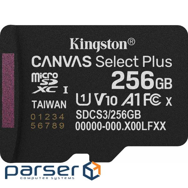 Карта пам"яті Kingston 256GB microSDXC class 10 UHS-I U1 V10 A1 Select Plus (SDCS3/256GBSP)