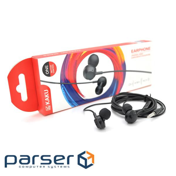 Навушники iKAKU KSC-467 KONGLING, Black, Mini jack/3.5мм, вакуумні, кабель 1.2 м (KSC-467 Black)