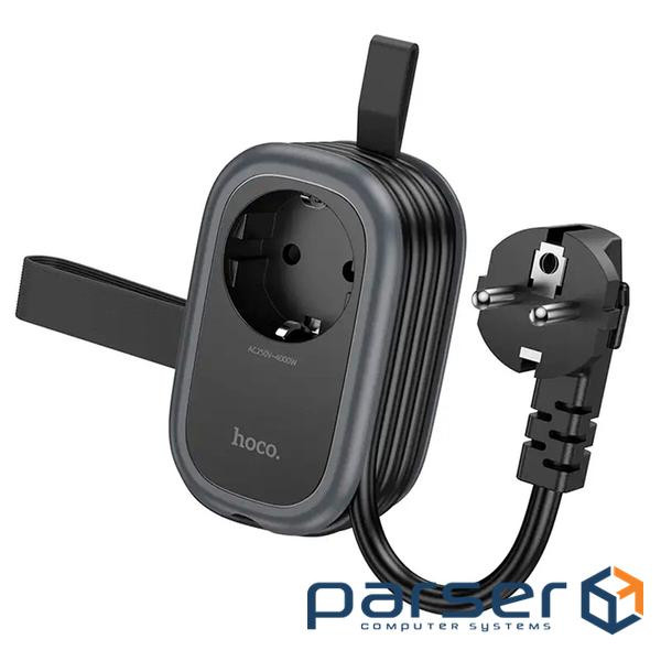 Фільтр HOCO NS7 на 1 розетку + 2 USB+ USB-C, 20W, кабель 1.1м, 220В, Black, Box (NS7B) , Black, Box (NS7B)