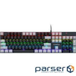 Клавіатура Vinga KBGM-090 LED Red Switch USB Grey/Black (KBGM-090R Grey/Black)