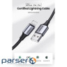 Кабель USB AM-Lightning M, 1 м, 2.4A, Чорний , US199 UGREEN (60156) (60156 black)