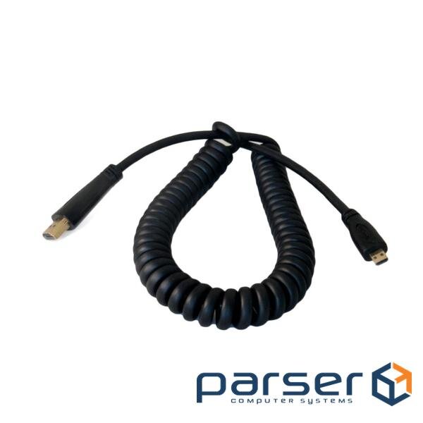 Кабель Extradigital (KBH1811) HDMI-microHDMI spiral, 1.2м Black