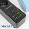 Мережевий фільтр Proove Power Strip P-03 (3 розетки + 4 USB + 2 Type-C) 2М black (PSP342420001)