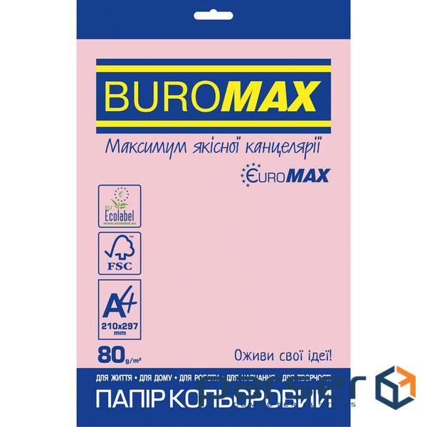 Папір Buromax А4, 80g, PASTEL pink, 20sh, EUROMAX (BM.2721220E-10)
