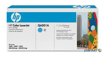 Картридж HP CLJ 124A Cyan, CLJ 1600/2600 (Q6001A)