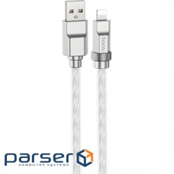 Кабель HOCO U113 Solid Silicone USB-A to Lightning 1м Silver (6931474790040)
