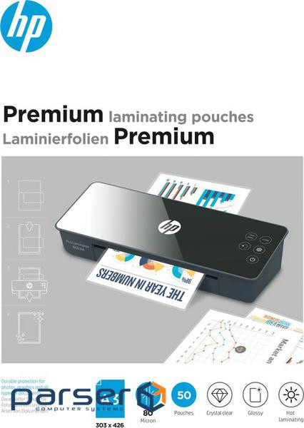 Плівка для ламінування HP Premium Laminating Pouches, A3, 80 Mic, 303x426, 50 pcs (9126) HP Premium Laminating Pouches, A3, 80 Mic, 303x426, 50 pcs (9126)
